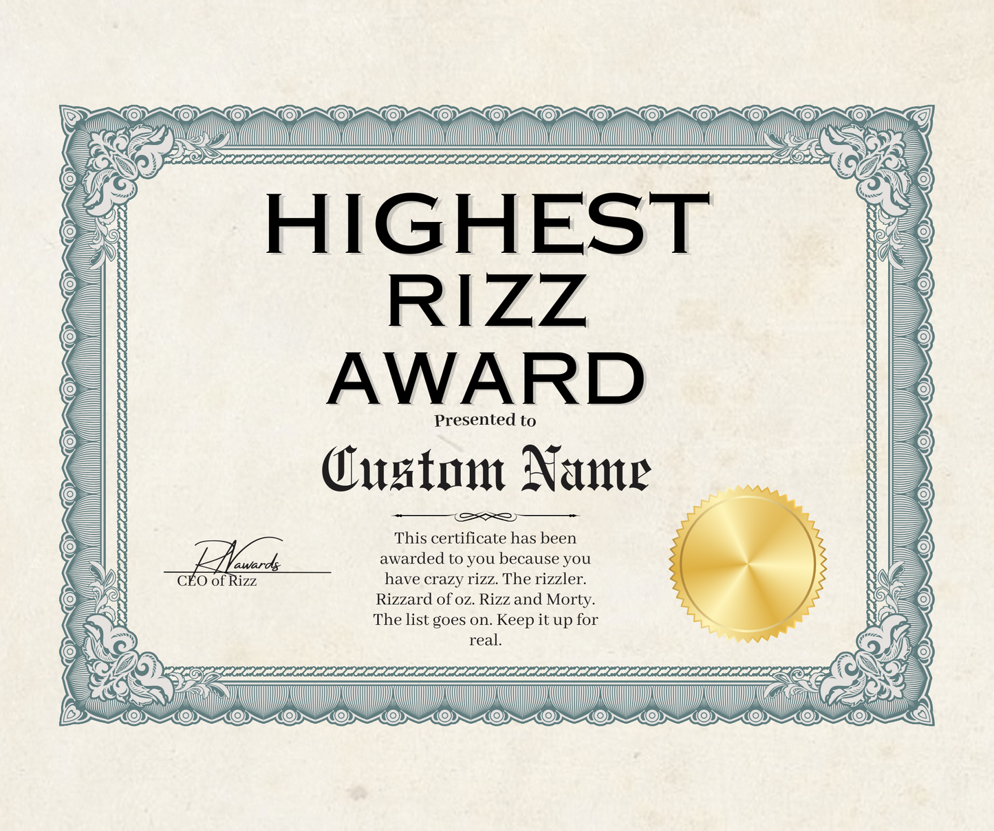 Highest Rizz Award