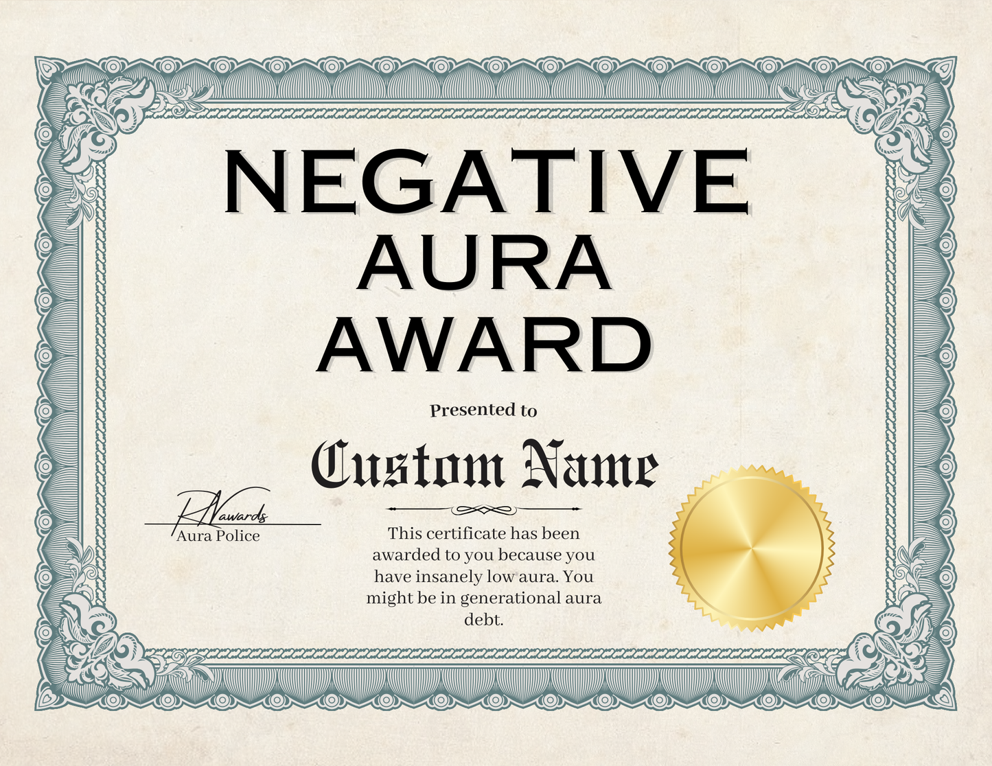 Negative Aura Award
