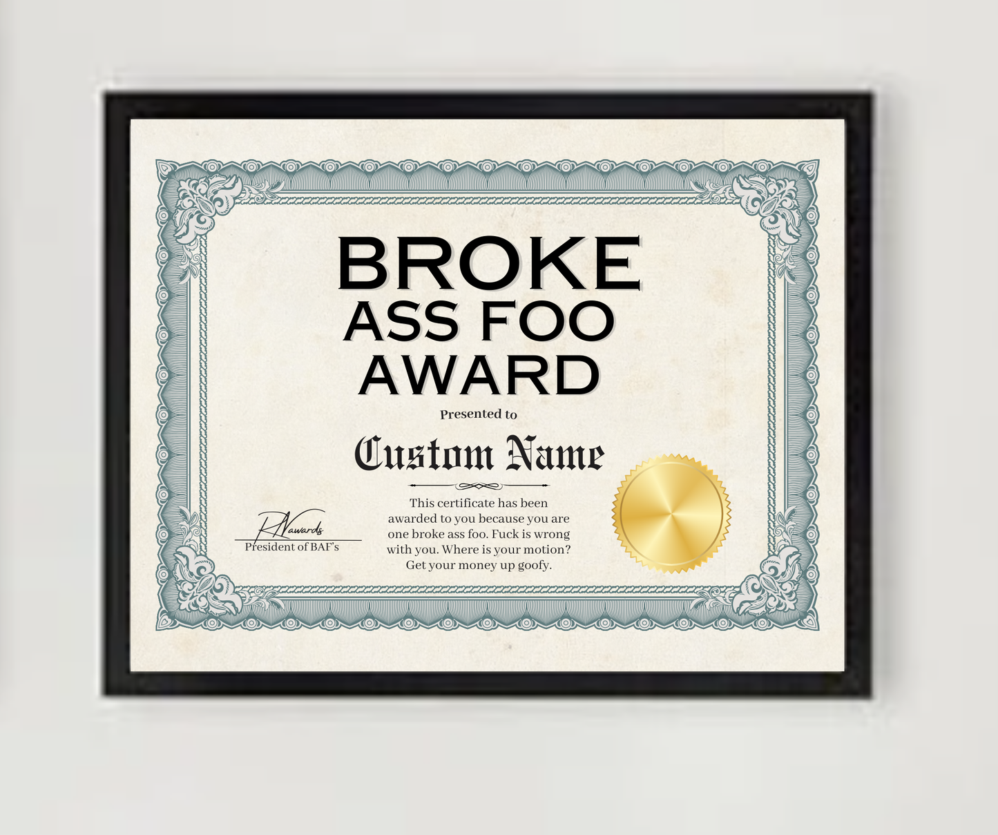 Broke Ass Foo Award