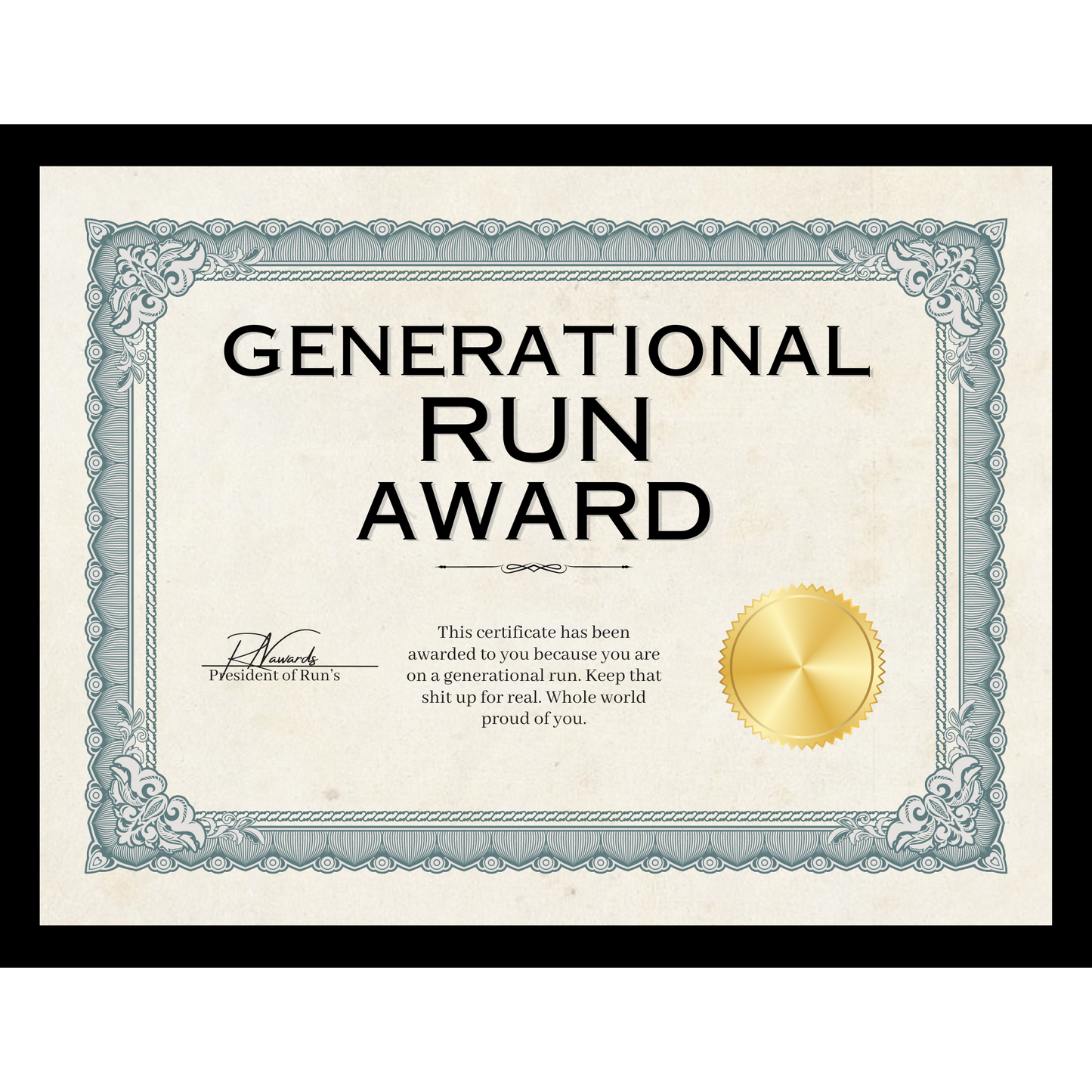 Generational Run Award
