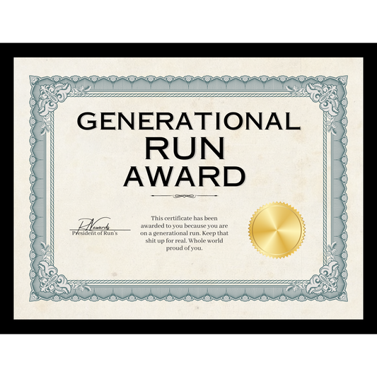 Generational Run Award