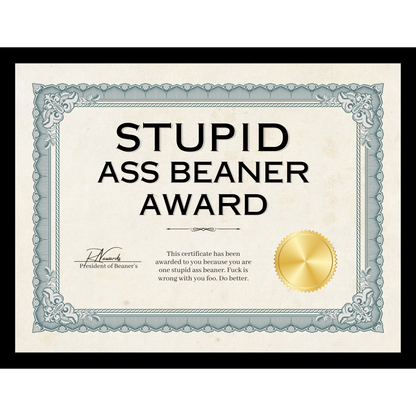 Stupid Ass Beaner Award