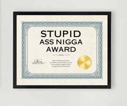 Stupid Ass Nigga Award