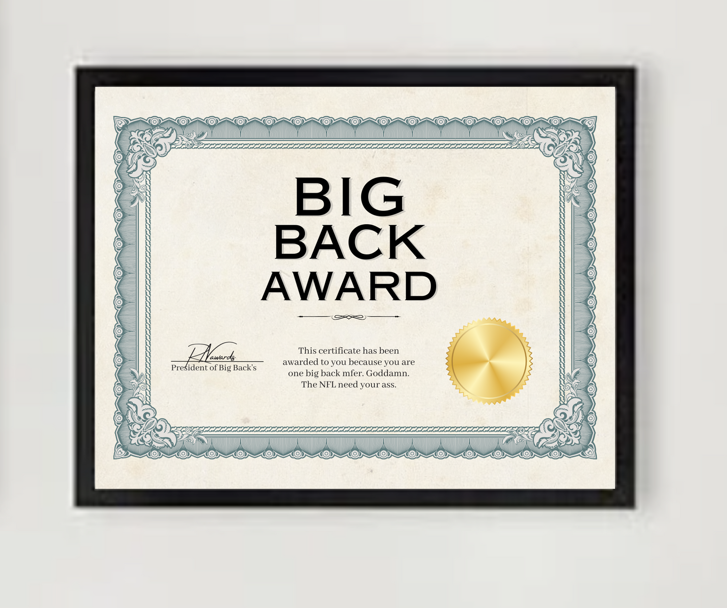 Big Back Award