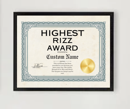 Highest Rizz Award