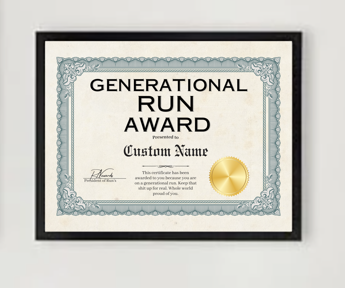 Generational Run Award