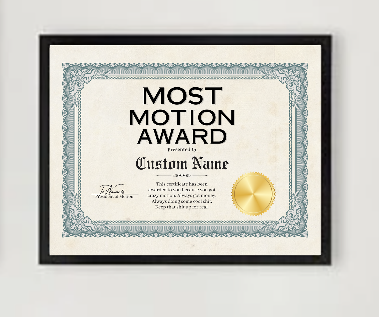 Most Motion Award