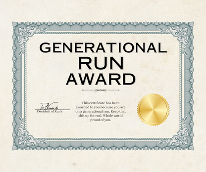 Generational Run Award