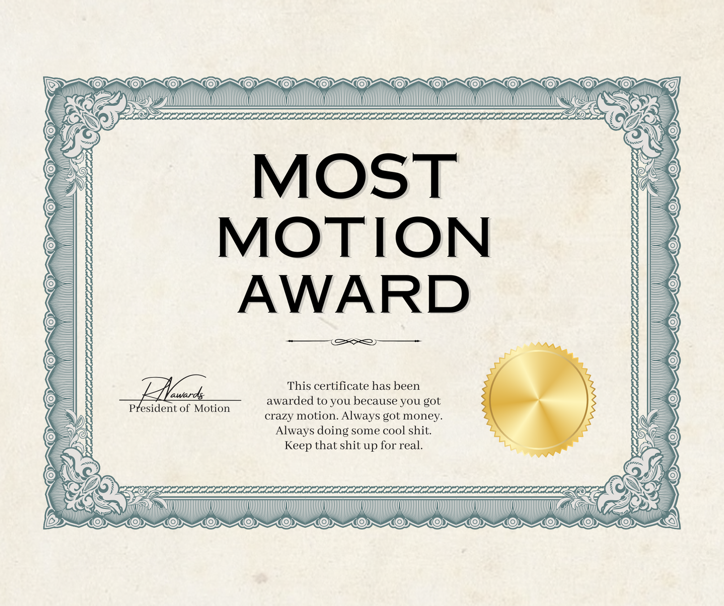 Most Motion Award