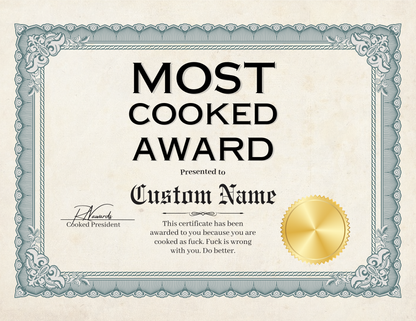 Most Cooked Award